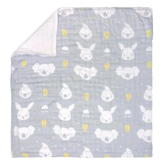 Муселиново одеяло за количка Fauna Friends, Playgro, 70х70 см, 0м+